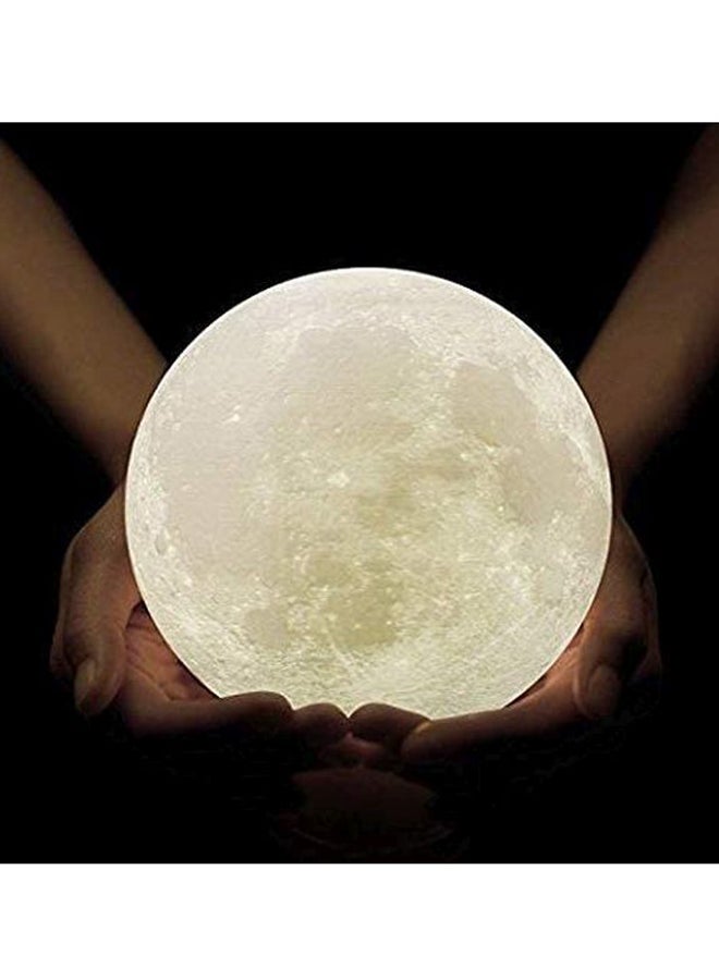 بيوينتي مصباح إضاءة ليلي ثلاثي الأبعاد بتصميم قمر قابل لإعادة الشحن أبيض 15x14سم - Image 3