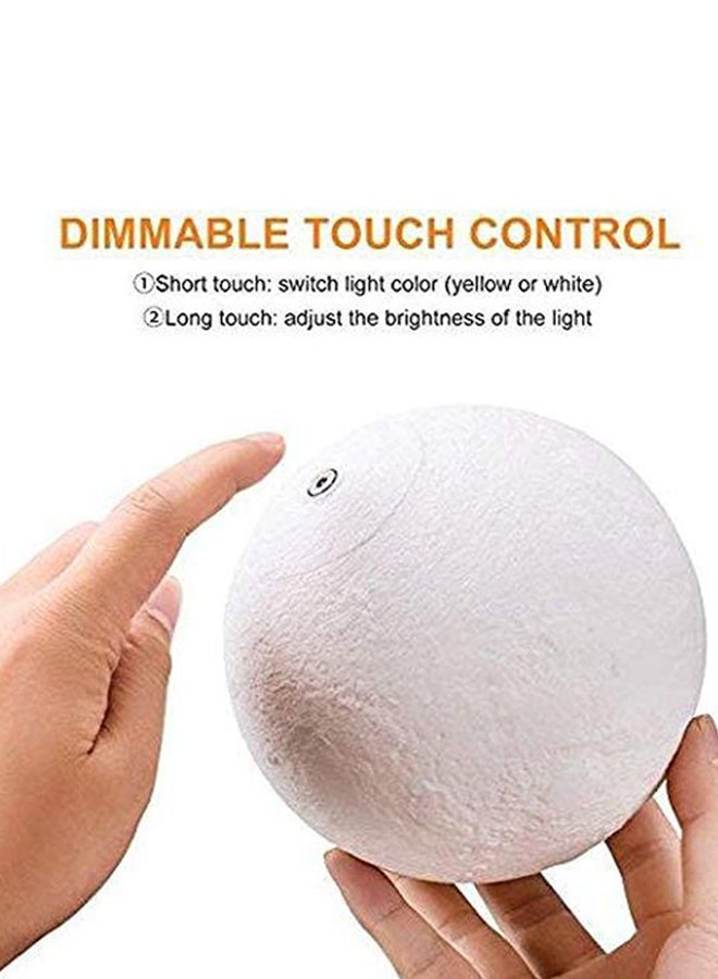 بيوينتي مصباح إضاءة ليلي ثلاثي الأبعاد بتصميم قمر قابل لإعادة الشحن أبيض 15x14سم - Image 4