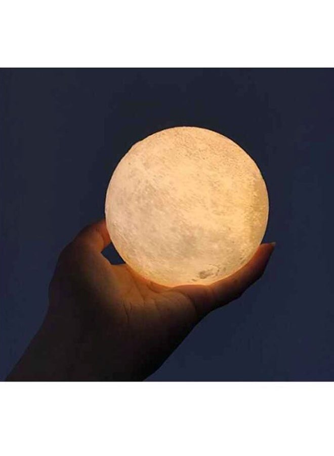 بيوينتي مصباح ليلي LED على شكل قمر بطباعة ثلاثية الأبعاد أبيض/بيج 12.4 x 12.4 x 12.4سم - Image 2