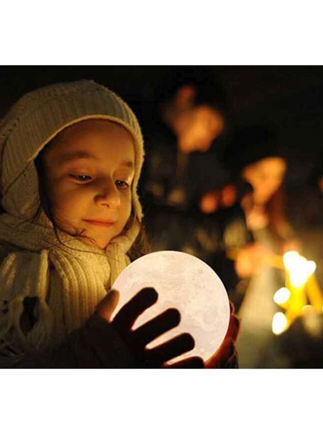 بيوينتي مصباح ليلي LED على شكل قمر بطباعة ثلاثية الأبعاد أبيض/بيج 12.4 x 12.4 x 12.4سم - Image 3