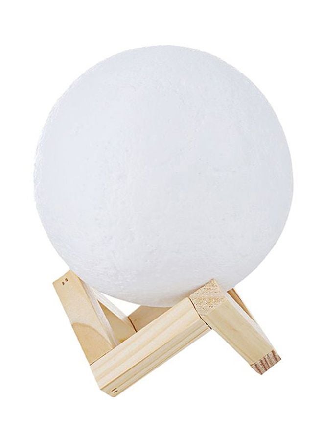 بيوينتي مصباح LED على شكل قمر ثلاثي الأبعاد مزود بمنفذ USB مع حامل وكابل أبيض/بيج 16سم - Image 2