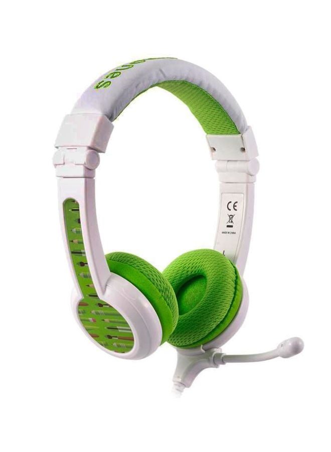 BuddyPhones School Plus Kids Headphones With High Performance Beam Mic Green/White - Image 1