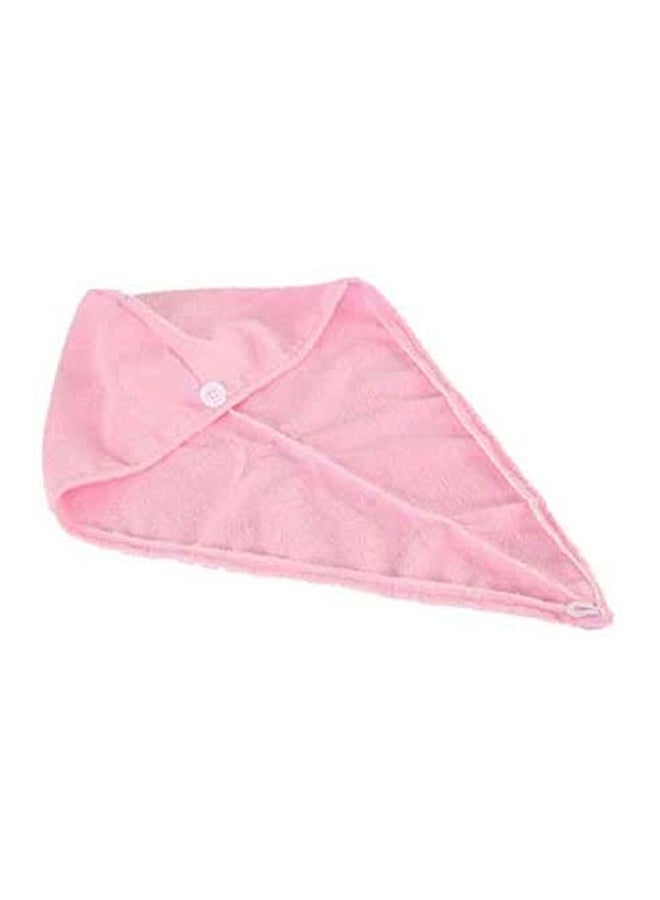Banotex Egyptian Cotton Head Wrap Towel With Button Pink 60×22×3cm - Image 1