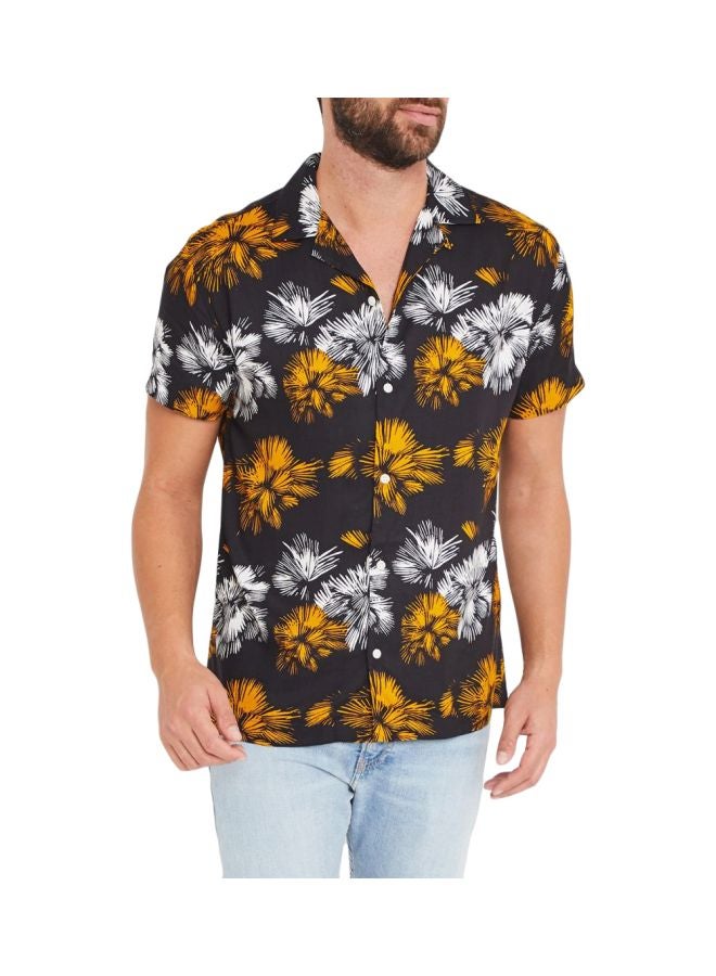 JACK & JONES - Printed Short Sleeves Shirt Yellow Multi - Image 1