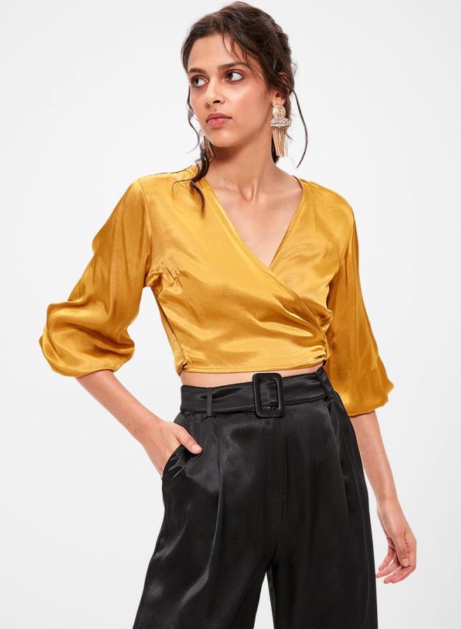 ترينديول توب قصير لف لون مسطردة - Image 3