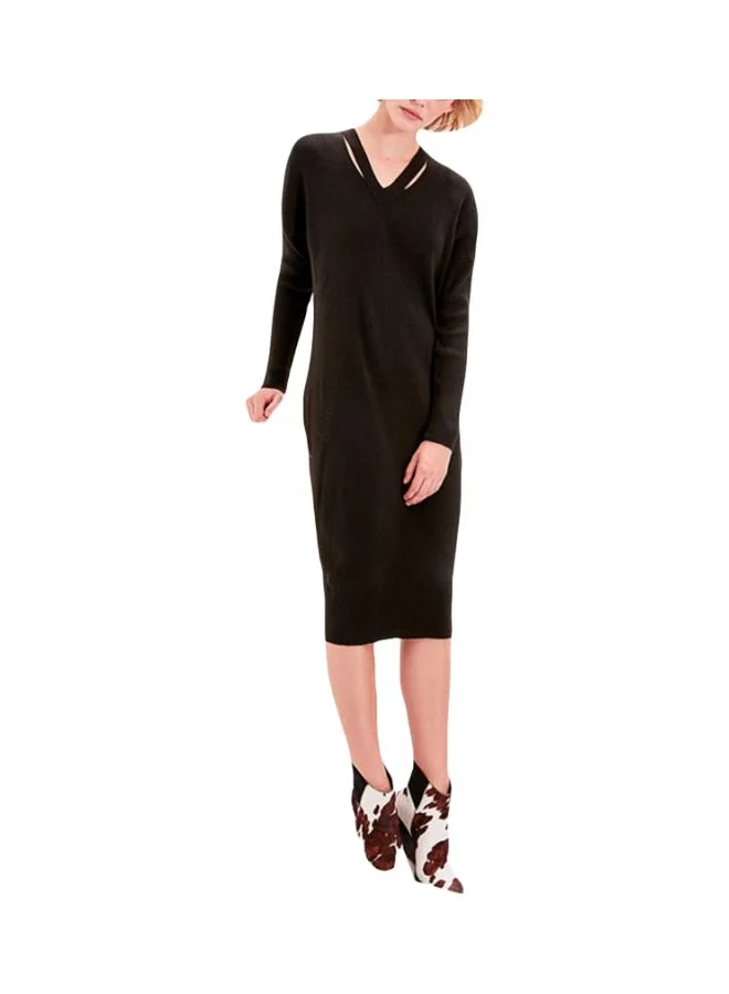 trendyol Sweater Long Sleeves Dress Black