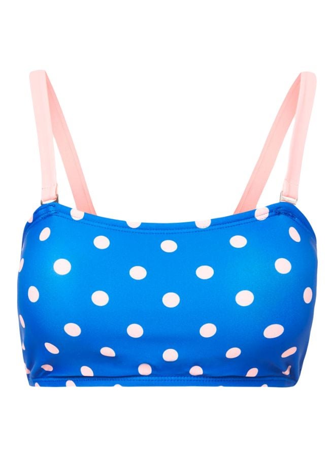 VERO MODA Polka Dot Bandeau Bikini Top Blue - Image 1