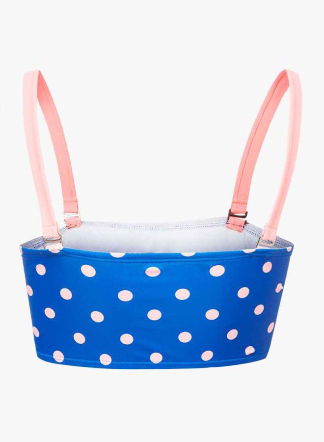 VERO MODA Polka Dot Bandeau Bikini Top Blue - Image 2