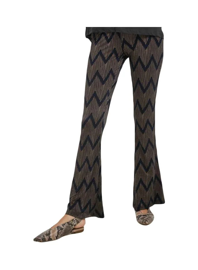 BRAVE SOUL Zig Zag Flared Pants