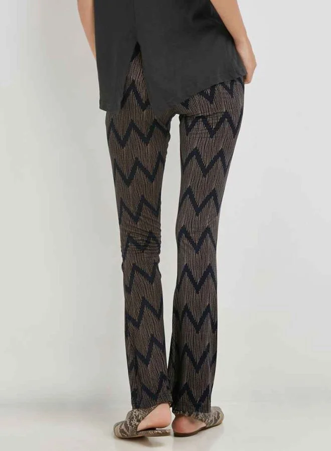 BRAVE SOUL Zig Zag Flared Pants