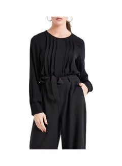 VERO MODA Pleat Detail Blouse Black  - Image 1