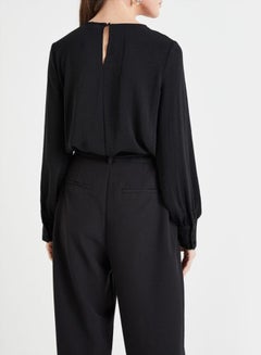 VERO MODA Pleat Detail Blouse Black  - Image 2