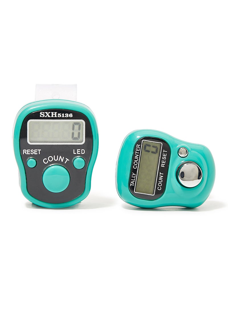 Rosh 2-Piece Digital Electronic Finger Wearable Tally Counter Green  - Image 1
