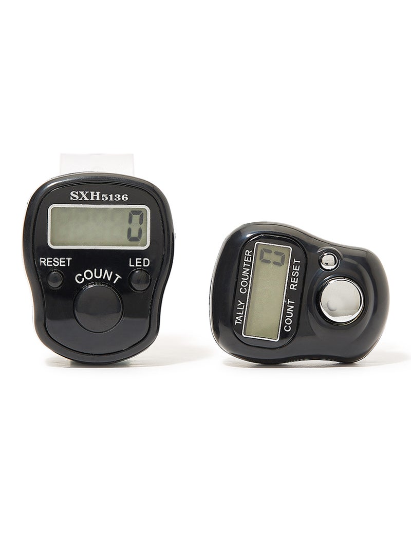 Rosh 2-Piece Digital Electronic Finger Wearable Tally Counter Black  - Image 1