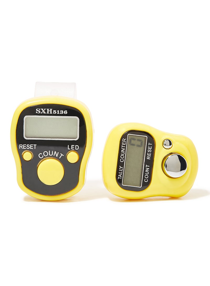 Rosh 2-Piece Digital Electronic Finger Wearable Tally Counter Yellow  - Image 1