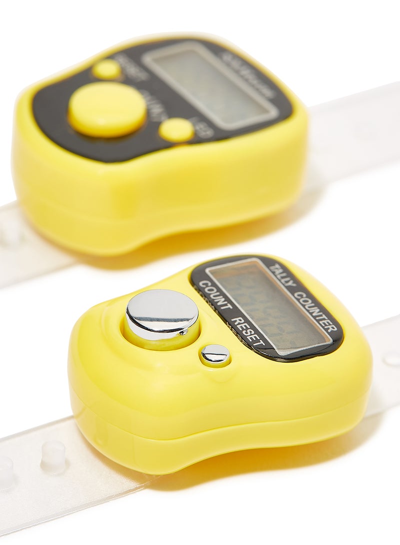 Rosh 2-Piece Digital Electronic Finger Wearable Tally Counter Yellow  - Image 2