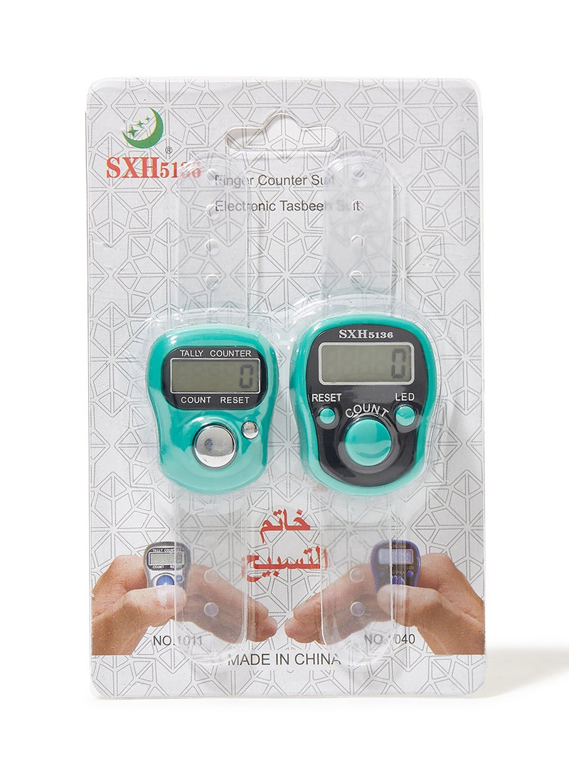 Rosh 2-Piece Digital Electronic Finger Wearable Tally Counter Green  - Image 3