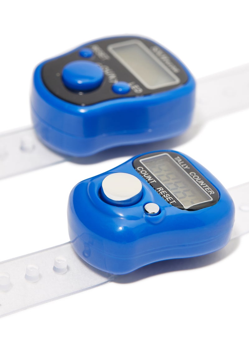 Rosh - 2-Piece Digital Electronic Finger Wearable Tally Counter Blue - Image 1