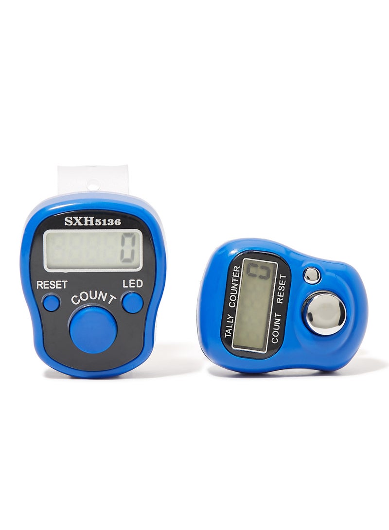 Rosh - 2-Piece Digital Electronic Finger Wearable Tally Counter Blue - Image 1