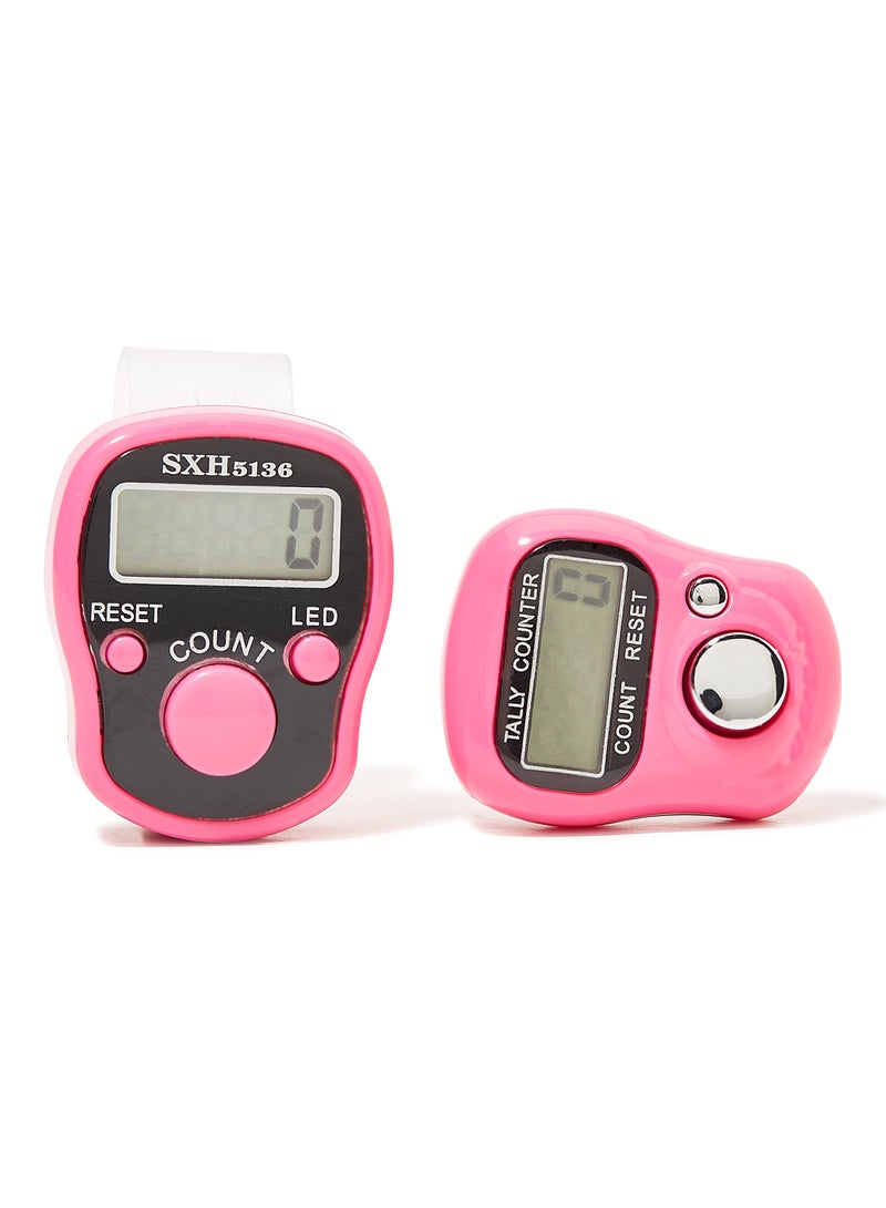 Rosh 2-Piece Digital Electronic Finger Wearable Tally Counter Pink  - Image 1