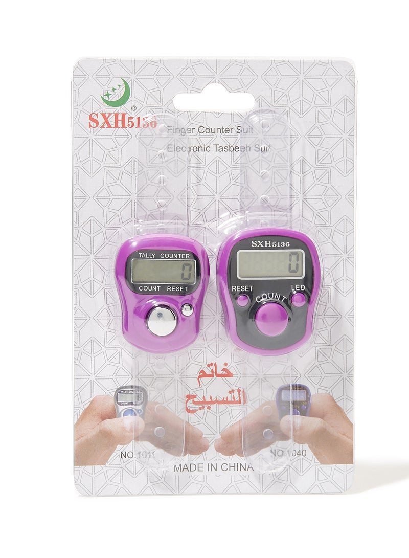 Rosh 2-Piece Digital Electronic Finger Wearable Tally Counter Purple  - Image 3