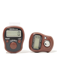 Rosh 2-Piece Digital Electronic Finger Wearable Tally Counter Brown  - Image 1
