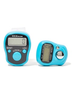 Rosh 2-Piece Digital Electronic Finger Wearable Tally Counter Light Blue  - Image 1