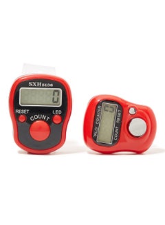 Rosh 2-Piece Digital Electronic Finger Wearable Tally Counter Red  - Image 1