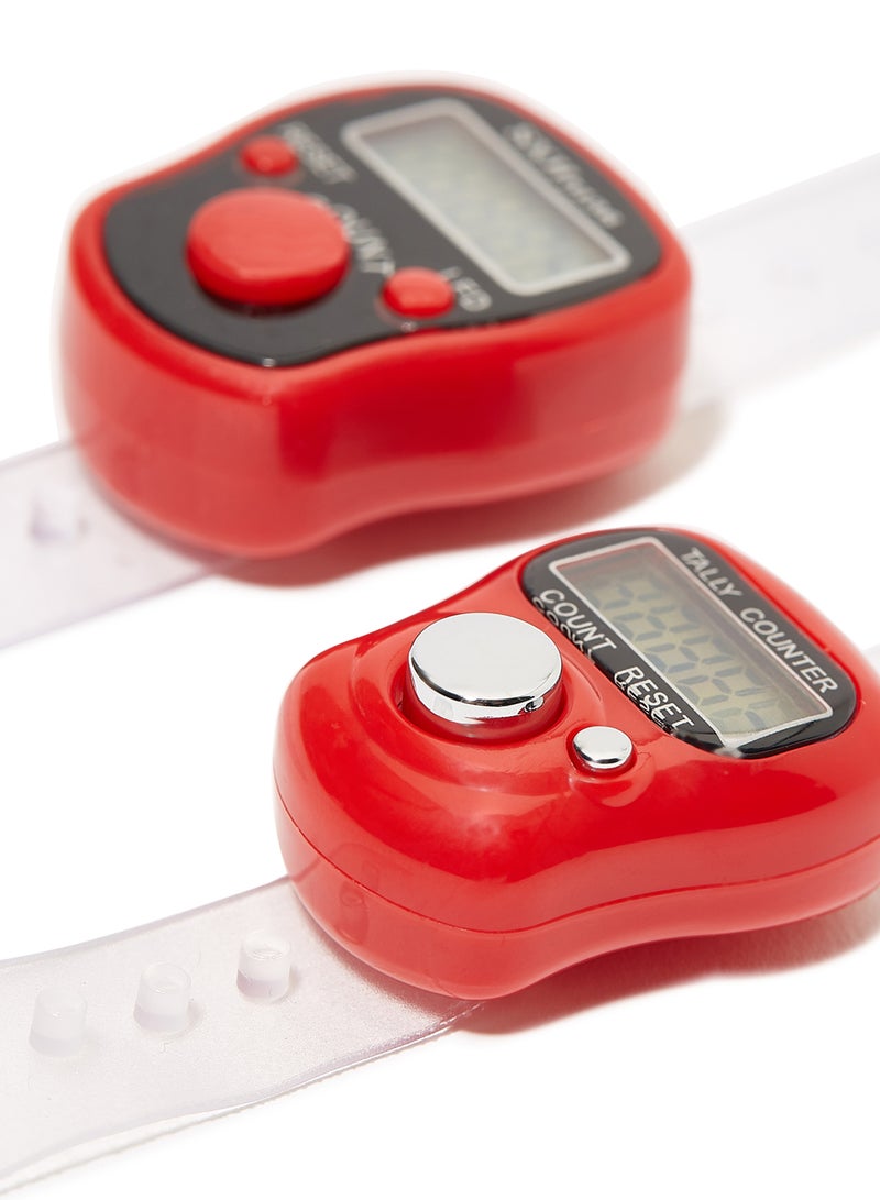 Rosh 2-Piece Digital Electronic Finger Wearable Tally Counter Red  - Image 2