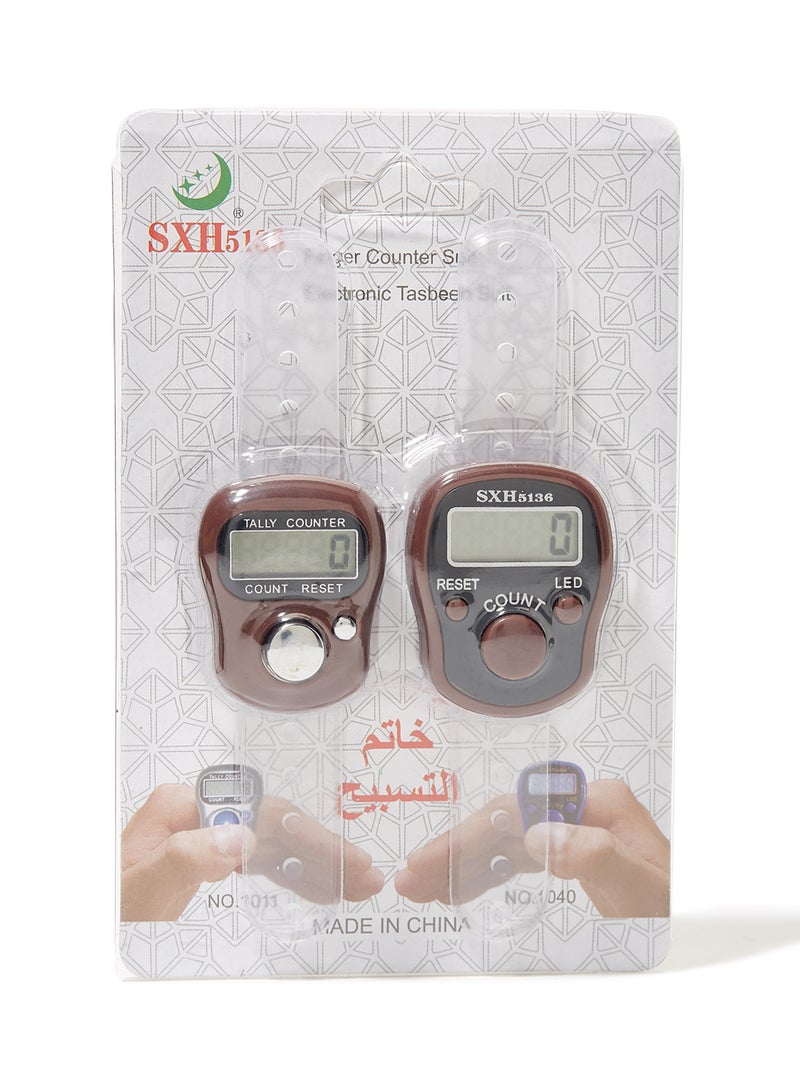 Rosh 2-Piece Digital Electronic Finger Wearable Tally Counter Brown  - Image 3