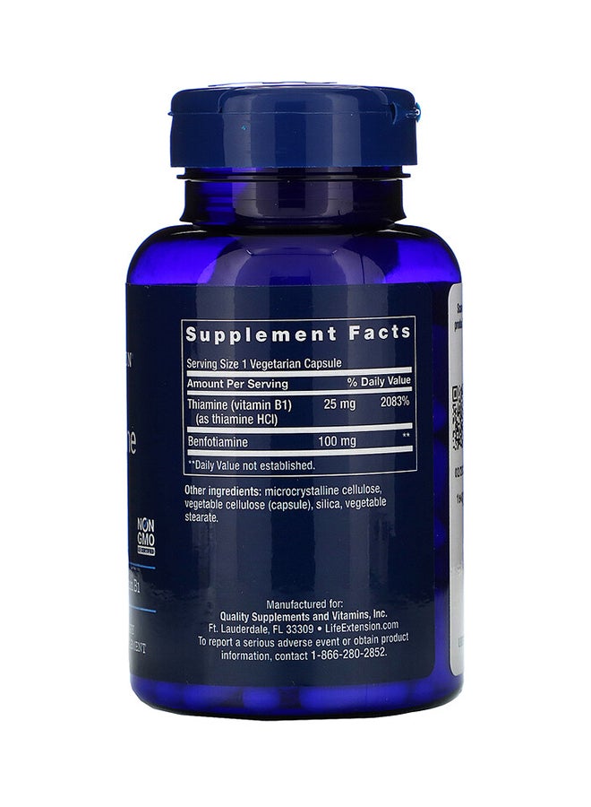Life Extension Benfotiamine With Thiamine 100mg Dietary Supplement - 120 Vegetarian Capsule - Image 2