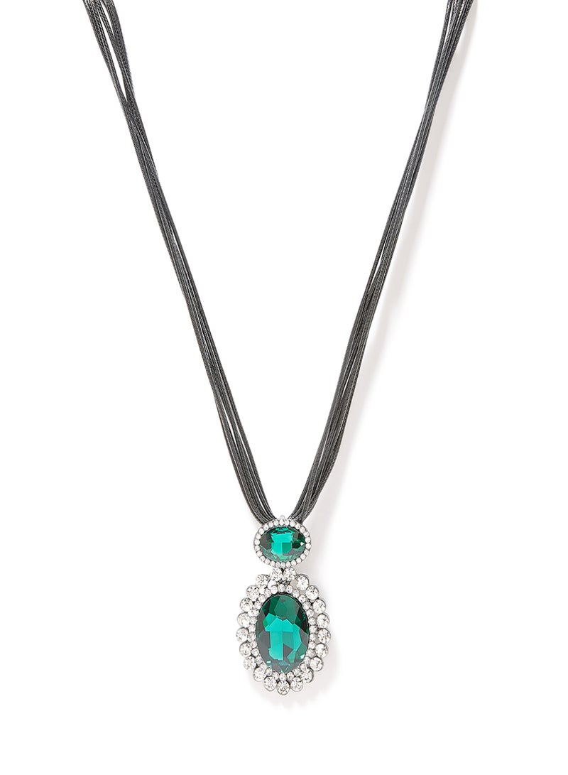 Rosh Zirconia Diamond Stone Pendant Necklace - Image 1