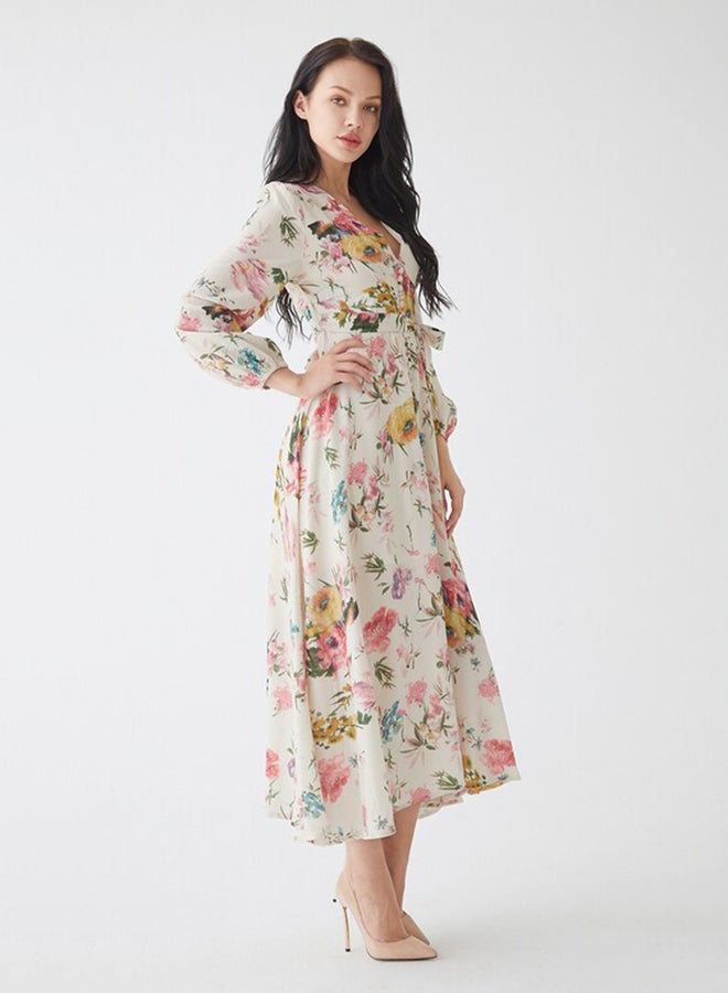 Izar Floral Printed Long Sleeve Dress Multicolour  - Image 3