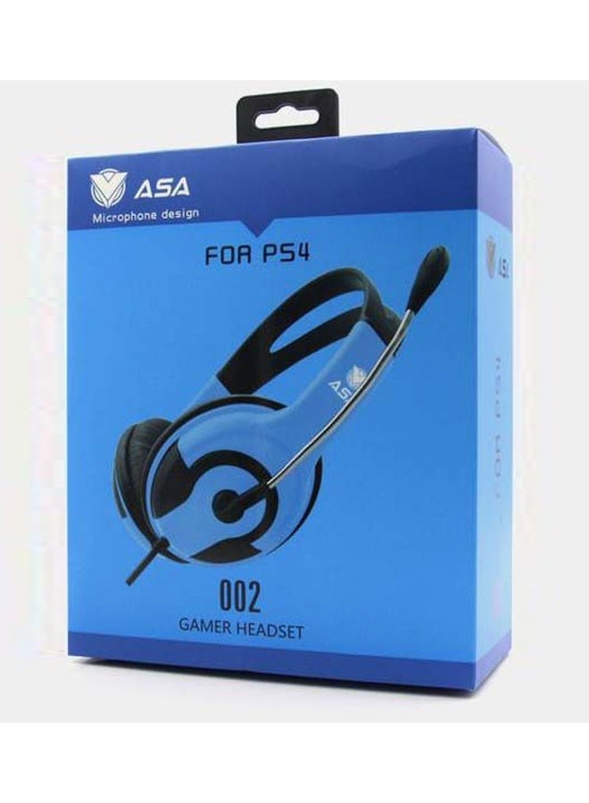 أيه أس أيه سماعة رأس بتصميم يغطي الأذن للألعاب وسلكية مع ميكروفون لجهاز بلايستيشن 4 أسود/أزرق - Image 3