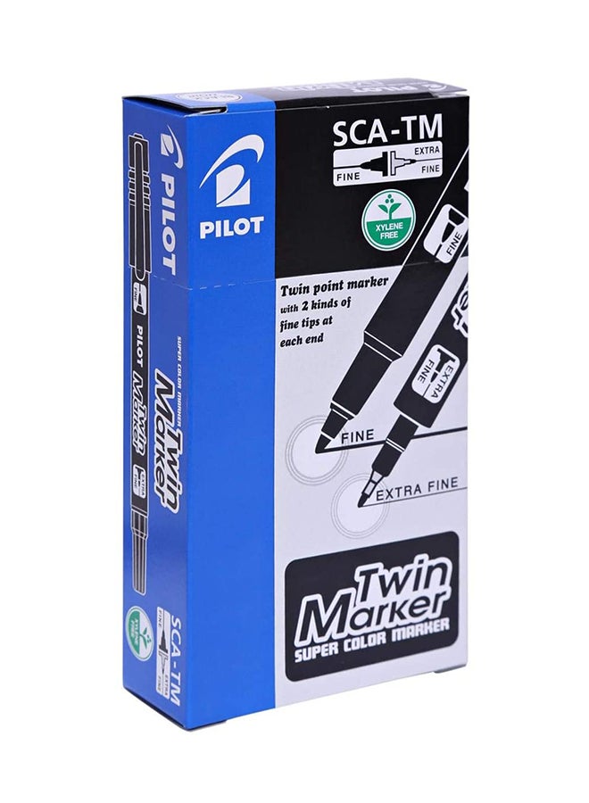 بايلوت طقم أقلام ماركر مزدوجة مكوّن من 12 قطعة أسود - Image 5