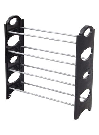 4 Layer Stackable Shoe Rack Black/Silver - v1596026235/N24118605A_1