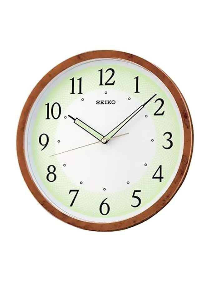 Round Analog Wall Clock Brown 31.9x31.9x3.9cm