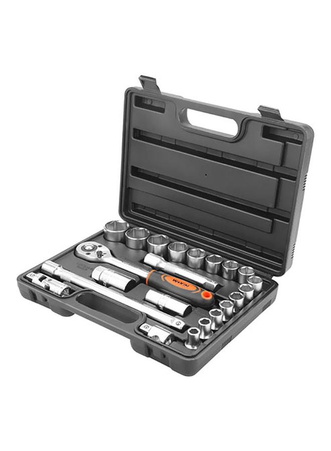 WOKIN - 22-Piece 1/2 Inch Socket Set With Box Silver/Black/Orange - Image 1