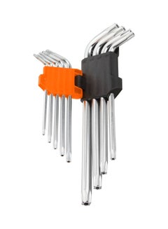 WOKIN 9-Piece Longarm Ball Point Hex Key Set Silver/Black/Orange 