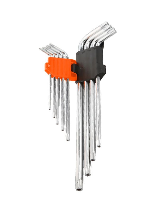 ووكين طقم مفاتيح سداسية من 9 قطع فضي/برتقالي/أسود