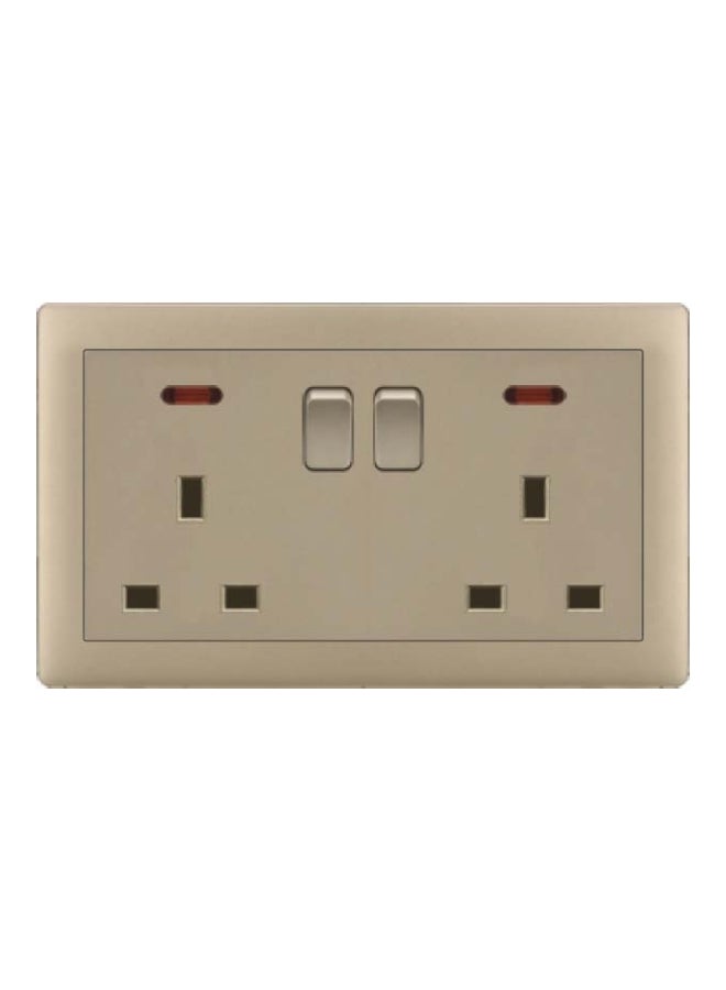 Vmax V1 G Series 13A Double Socket With Switch Gold 3inch Gold 3inch