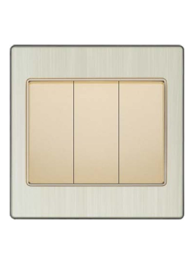 Vmax - V3 Series 3 Gang 2 Way Switch Gold/Silver 86x86mm - Image 1