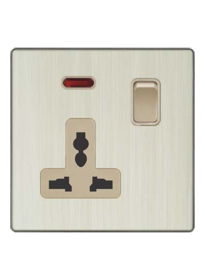 Vmax - V3 Series 13A Neon Socket With Switch Grey/Gold 3x3inch - Image 1