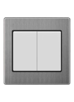 V3 Series 2 Gang Two Way Switch Socket Grey 3x3inch