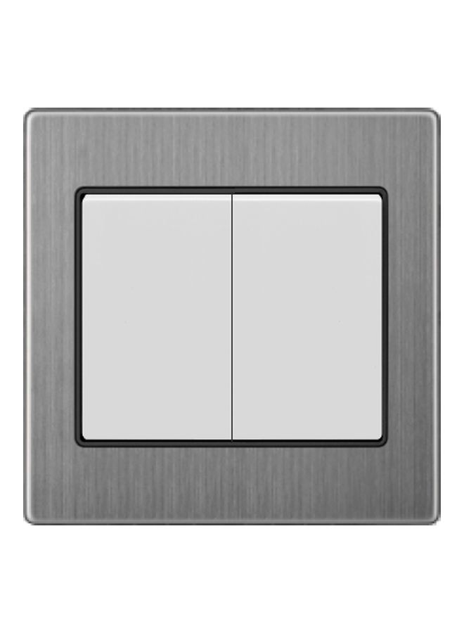 Vmax - V3 Series 2 Gang Two Way Switch Socket Grey 3x3inch - Image 1
