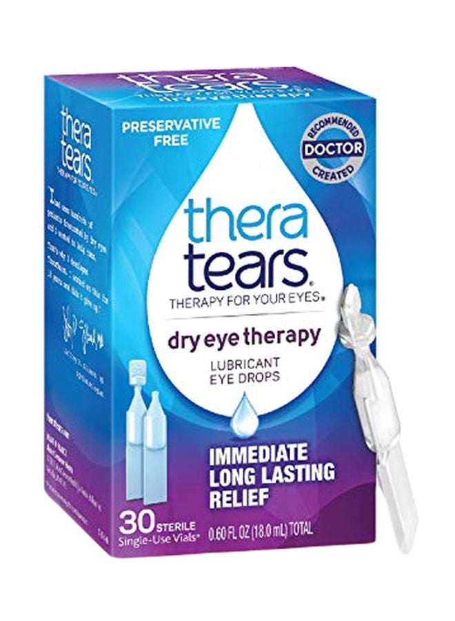 Thera Tears Dry Eye Therapy Lubricant Eye Drops - 30 Vials - Image 1
