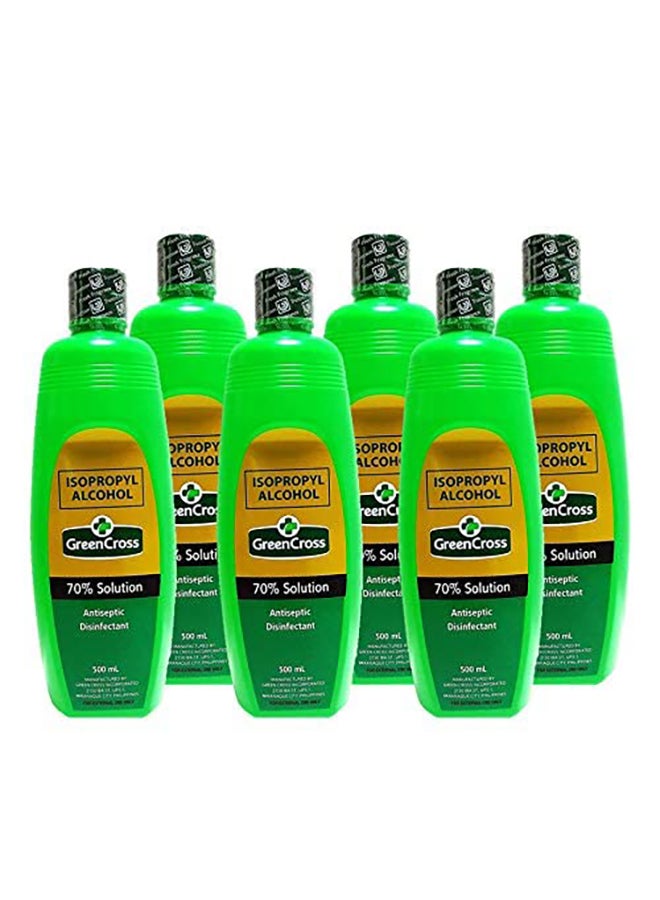 GreenCross - Pack of 6 Isopropyl Alcohol Antiseptic Disinfectant 500ml - Image 1