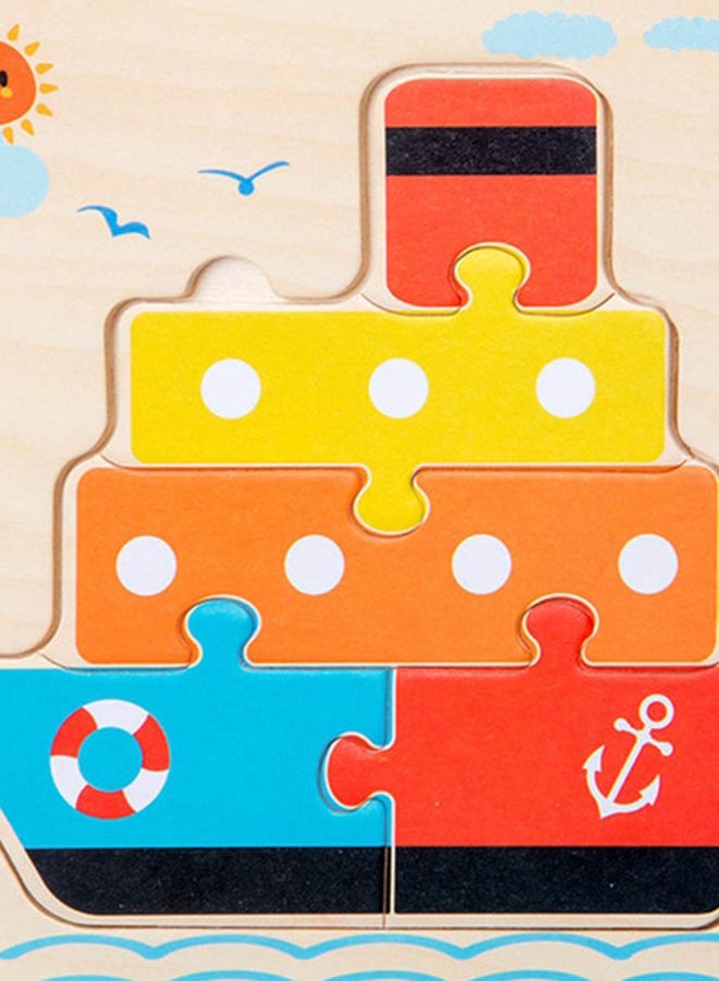 مجموعة أحجية تركيب الصور المُقطّعة ثلاثية الأبعاد بتصميم سفينة مكونة من 6 قطع 15 x 15سم - Image 2