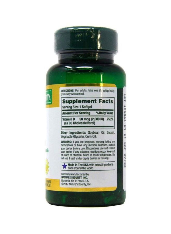 NATURE'S BOUNTY - D3 50 MCG Vitamin Supplement - 350 Softgels - Image 1