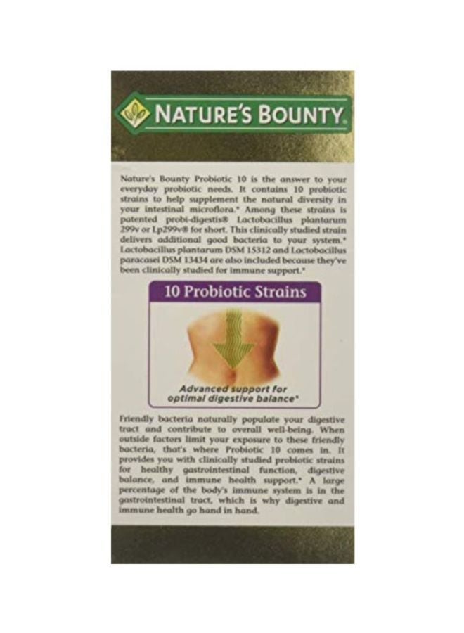 NATURE'S BOUNTY Pack Of 2 Ultra Strength Probiotic 10 - 60 Capsules  - Image 2